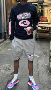 BLACK/PINK LONGSLEEVE T