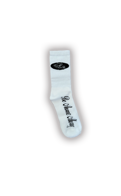 WHITE/BLACK SOCKS (ONE PAIR)