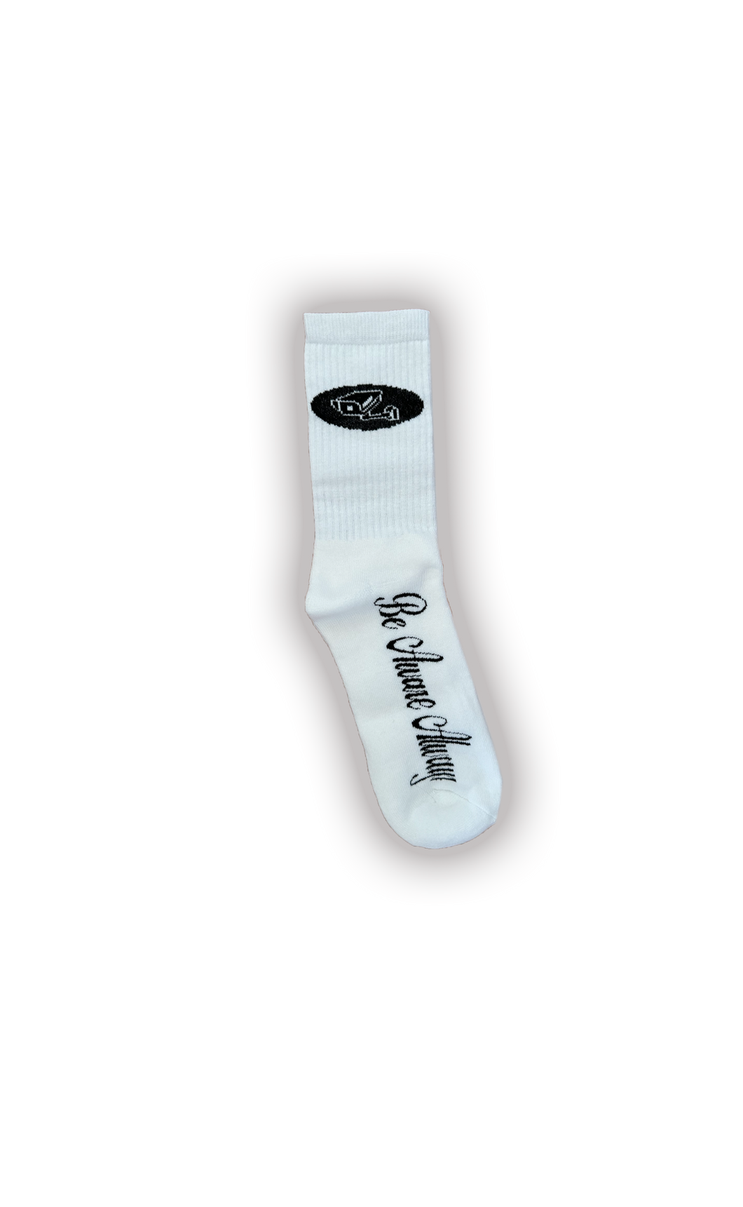 WHITE/BLACK SOCKS (ONE PAIR)