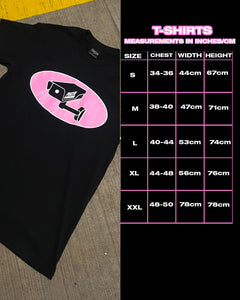 BLACK/PINK CAMERA LOGO T SHIRT