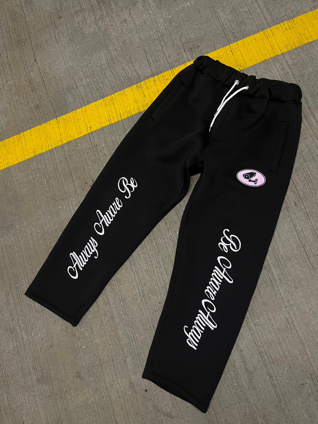 BLACK SCUBA WIDE LEG JOGGER PANTS