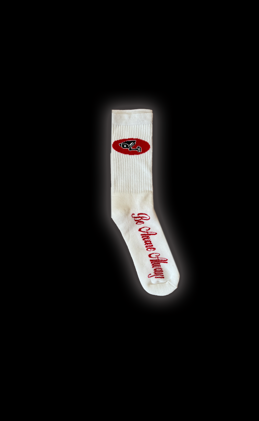 WHITE/RED SOCKS (ONE PAIR)